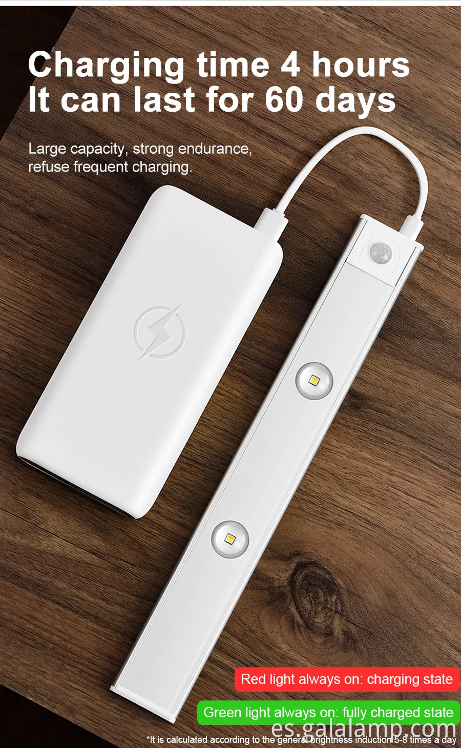 Sensor de movimiento inalámbrico LED nocturna para gabinetes de cocina y dormitorios